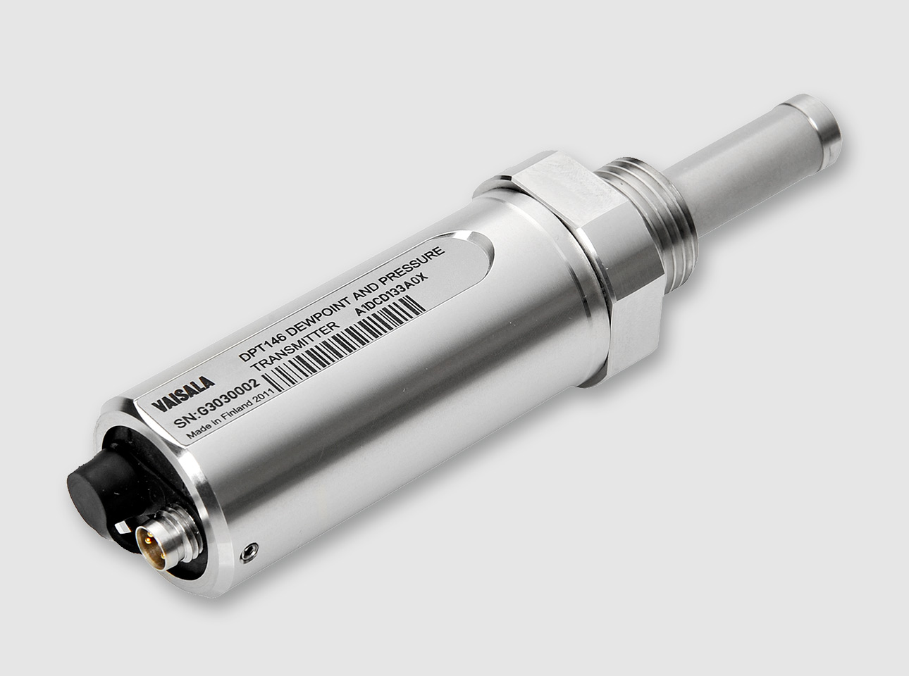 Vaisala的DPT146为压缩空气露点传感器测量露点探测器同时测量过程的压力。