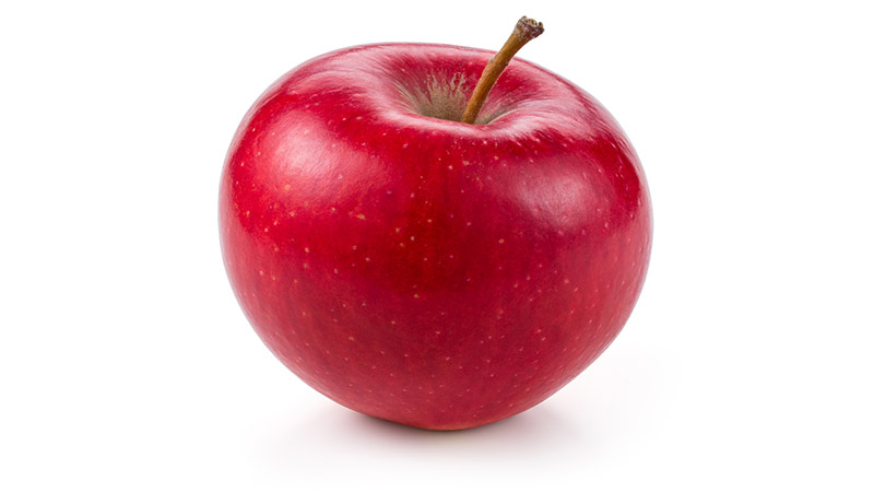 红苹果在白色背景